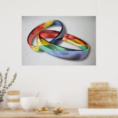 Rainbow Wedding Rings for Marriage Equality for Ma Poster (Keuken)