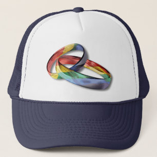 Rainbow Wedding Rings for Marriage Equality for Ma Trucker Pet