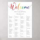 Rainbow Wedding Seding Chart Alfabethical Poster (Voorkant)