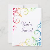 Rainbow Wedding Swirl Kaart (Voorkant)