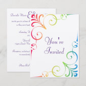 Rainbow Wedding Swirl Kaart (Voorkant / Achterkant)