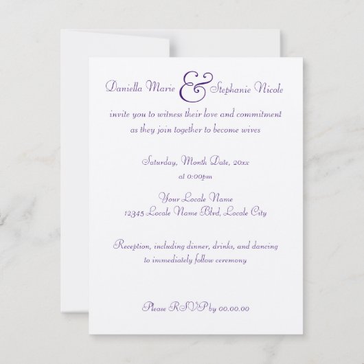 Rainbow Wedding Swirl Kaart (Achterkant)