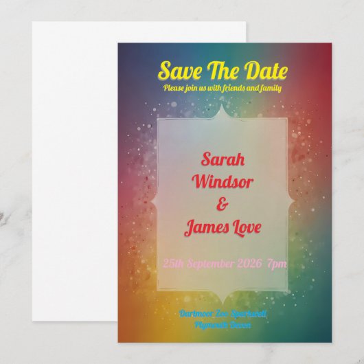 Rainbow Wedding Uitnodiging (Voorkant / Achterkant)