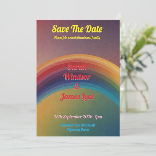 Rainbow Wedding Uitnodiging (Staand voorkant)