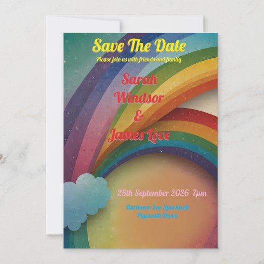 Rainbow Wedding Uitnodiging (Voorkant)
