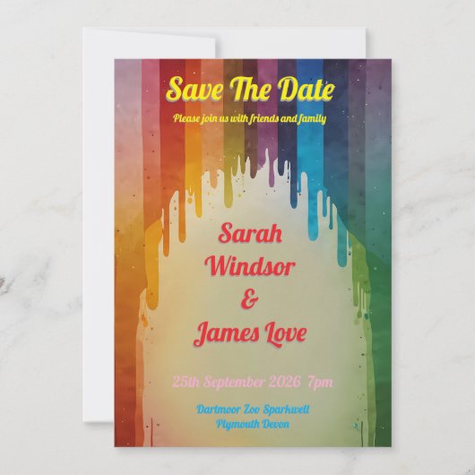 Rainbow Wedding Uitnodiging (Voorkant)