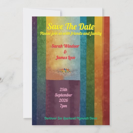 Rainbow Wedding Uitnodiging (Voorkant)