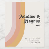 Rainbow Wedding van de Moderne Retro 70 Wijn Etiket (Enkel label)