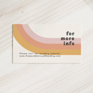 Rainbow Wedding Website van de Moderne Retro 70 Informatiekaartje