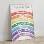 Rainbow Weekdays Educatief Poster