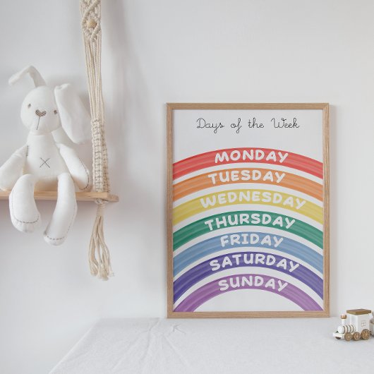 Rainbow Weekdays Educatief Poster