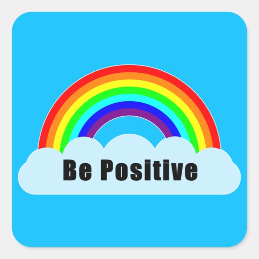 RAINBOW - Wees Positief Vierkante Sticker (Voorkant)