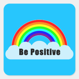 RAINBOW - Wees voorzichtig Vierkante Sticker