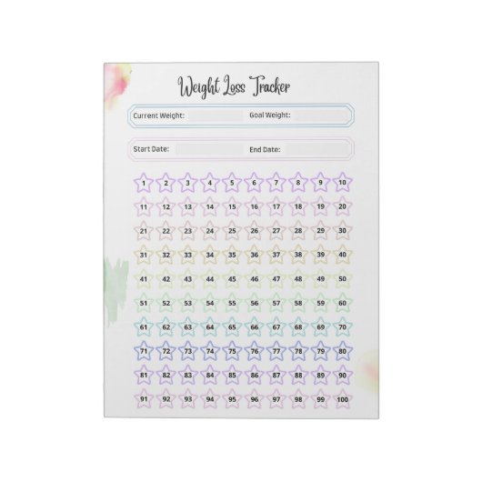 Rainbow Weight Loight Tracker Notitieblok (Linkerzijde)