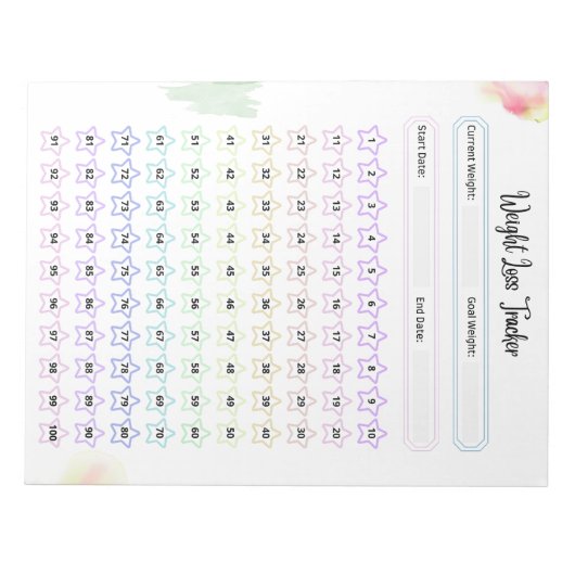 Rainbow Weight Loight Tracker Notitieblok (Voorkant)