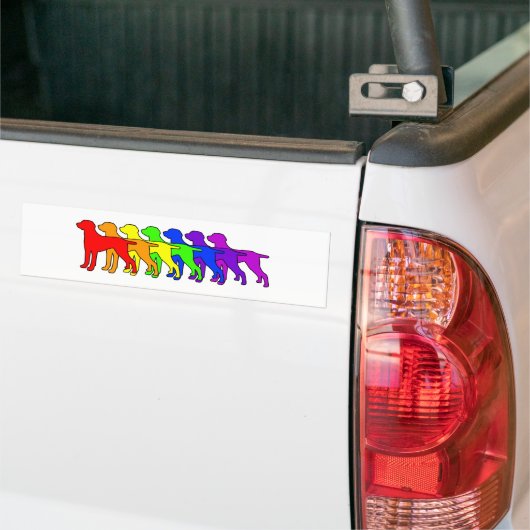 Rainbow Weimaraner Bumpersticker (Op Truck)