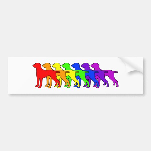 Rainbow Weimaraner Bumpersticker (Voorkant)