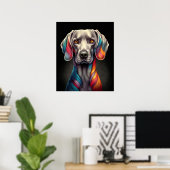 Rainbow Weimaraner Poster (Thuiskantoor)