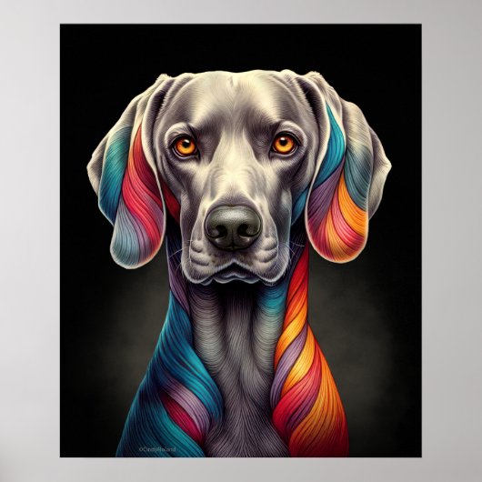Rainbow Weimaraner Poster (Voorkant)