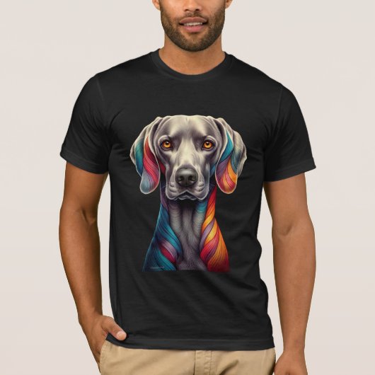 Rainbow Weimaraner T-shirt (Voorkant)