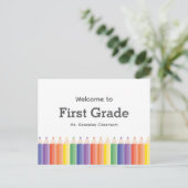 Rainbow Welkom terug op school Briefkaart (Staand voorkant)