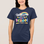 Rainbow Welkom terug op school met het jaar Tri-Blend Shirt (Voorkant)