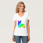 Rainbow Welsh Corgi T-shirt (Voorkant volledig)