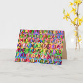 Rainbow-wenskaart voor vredessignatie kaart (Gele Bloem)