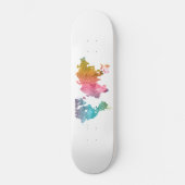 Rainbow Wereldkaart Skateboard - Kleurrijke Reizen (Voorkant)