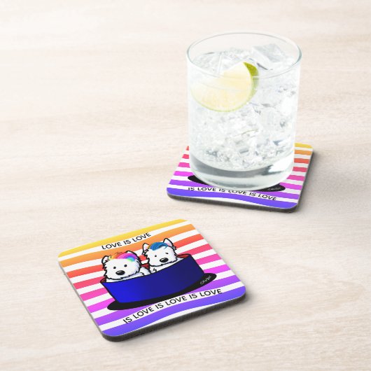 Rainbow Westies Hard plastic onderzetter (Rechterzijde)