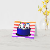 Rainbow Westies Kaart (Gele Bloem)