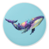 Rainbow Whale Door Pull Keramische Knop (Voorkant)