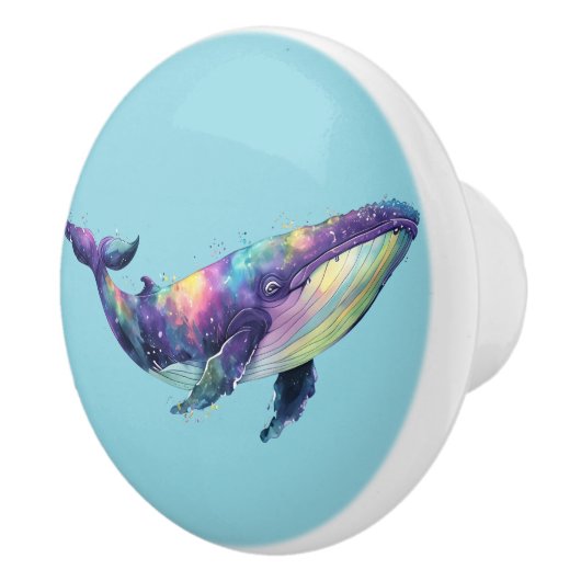 Rainbow Whale Door Pull Keramische Knop (Rechts)