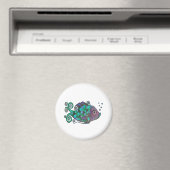 Rainbow Whimsical Fish Blue & Paarse Hue Art Magneet (Insitu (Vaatwasser))