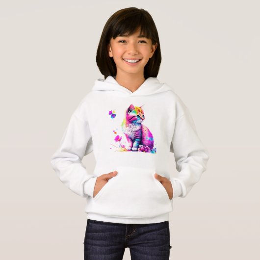 Rainbow Whimsy: Kitten in Bloom (Voorkant volledig)