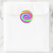Rainbow Whirl Ronde Sticker (Tas)