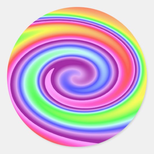 Rainbow Whirl Ronde Sticker (Voorkant)