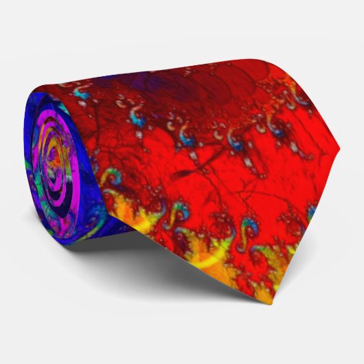 Rainbow Whirl Whimsical Fractal Art Stropdas (Opgerold)