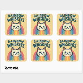 Rainbow Whiskers Cat Sticker (Vel)