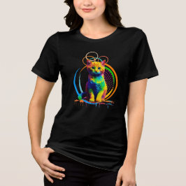 Rainbow Whiskers Een veelkleurige kat droom Tri-Blend Shirt