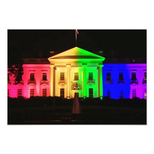 Rainbow White House Foto Afdruk (Voorkant)