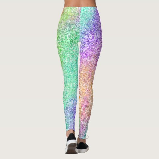 Rainbow & White Medallion Leggings (Achterkant)
