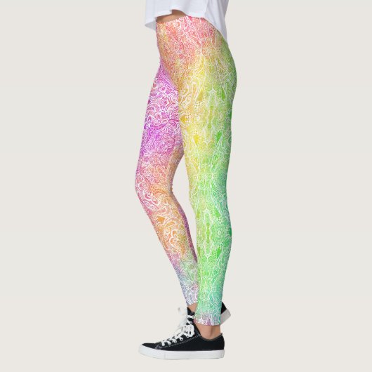 Rainbow & White Medallion Leggings (Links)
