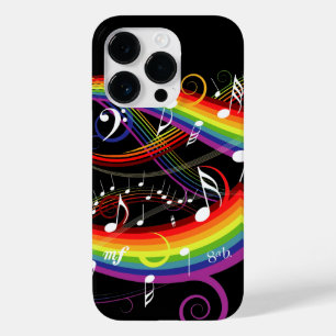 Rainbow White-Muzieknoten op zwart Case-Mate iPhone Case