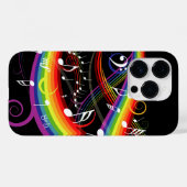 Rainbow White-Muzieknoten op zwart Case-Mate iPhone Case (Achterkant (horizontaal))