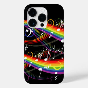 Rainbow White-Muzieknoten op zwart Case-Mate iPhone 14 Pro Hoesje