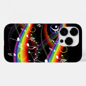 Rainbow White-Muzieknoten op zwart Case-Mate iPhone Case (Achterkant (horizontaal))