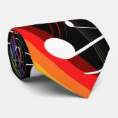 Rainbow White-Muzieknoten op zwart Stropdas (Opgerold)