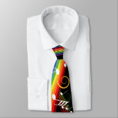 Rainbow White-Muzieknoten op zwart Stropdas (Gebonden)