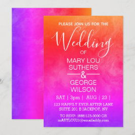 Rainbow Whole Srooked Marble Wedding Kaart